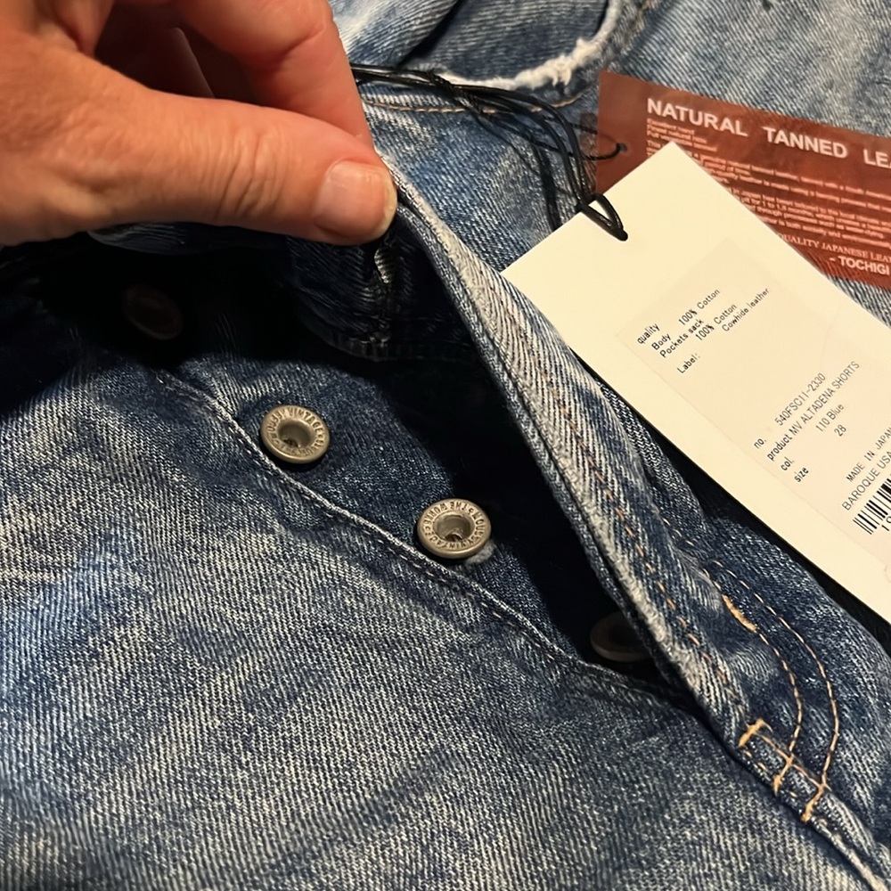 MOUSSY VINTAGE Altadena Short 28 Blue Cut Off Denim High Rise Distressed - Picture 8 of 12